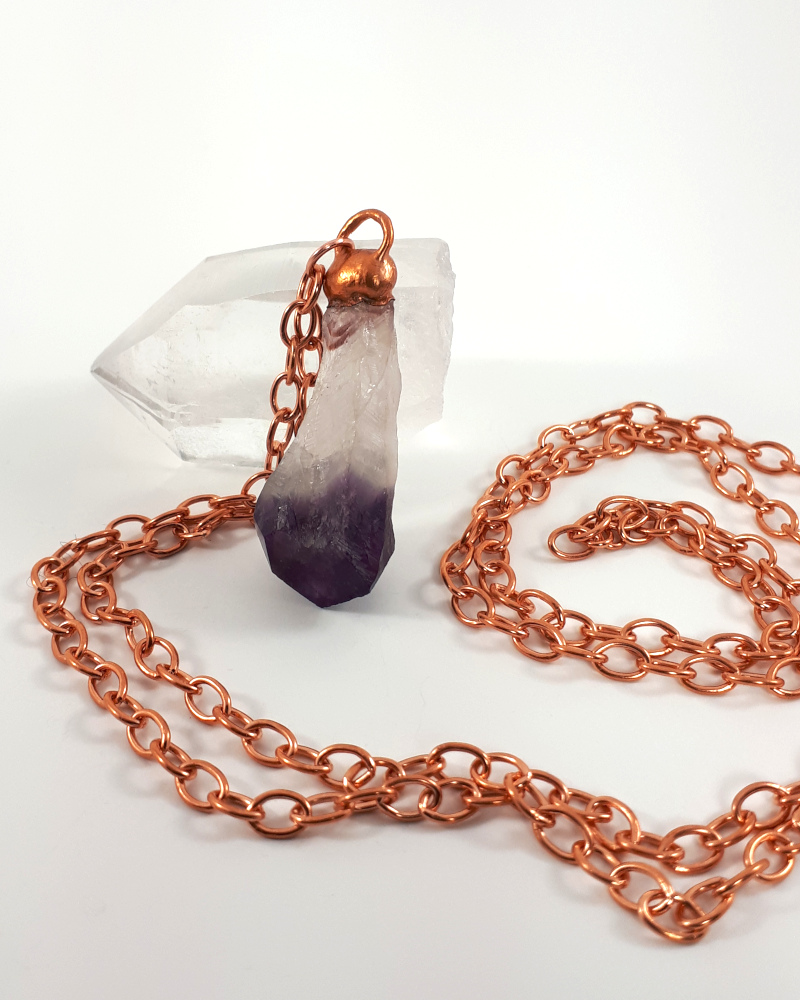 Brazilian amethyst and copper necklace
