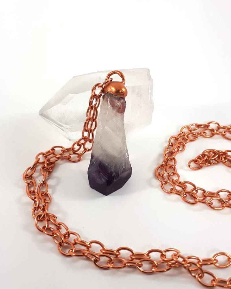 Brazilian amethyst and copper necklace