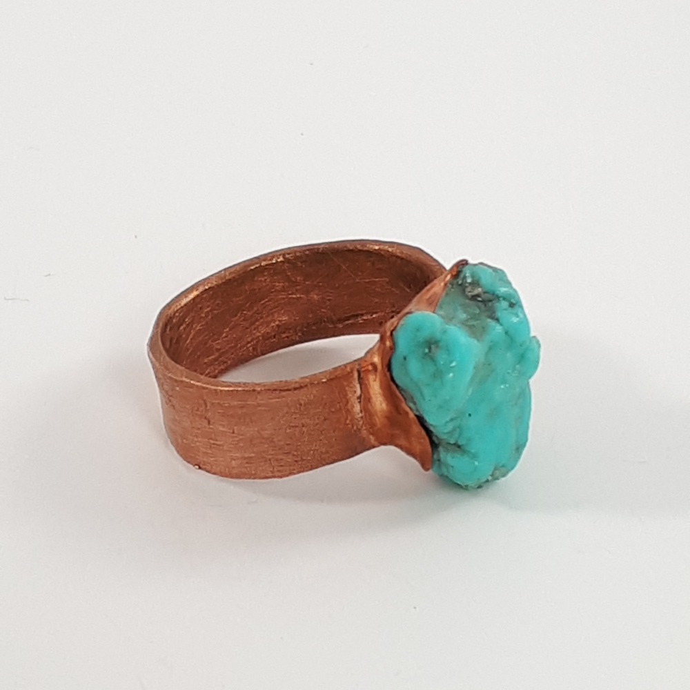 turquoise and copper ring