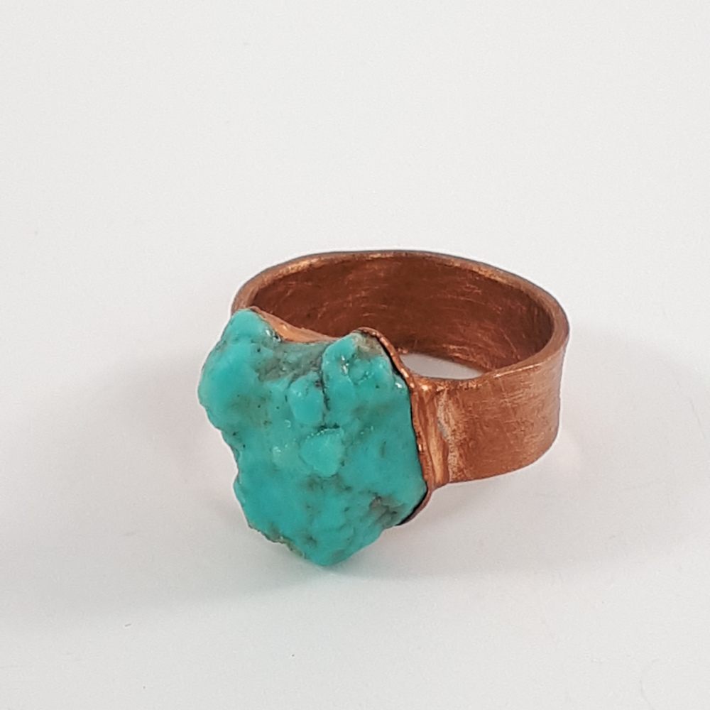 turquoise and copper ring