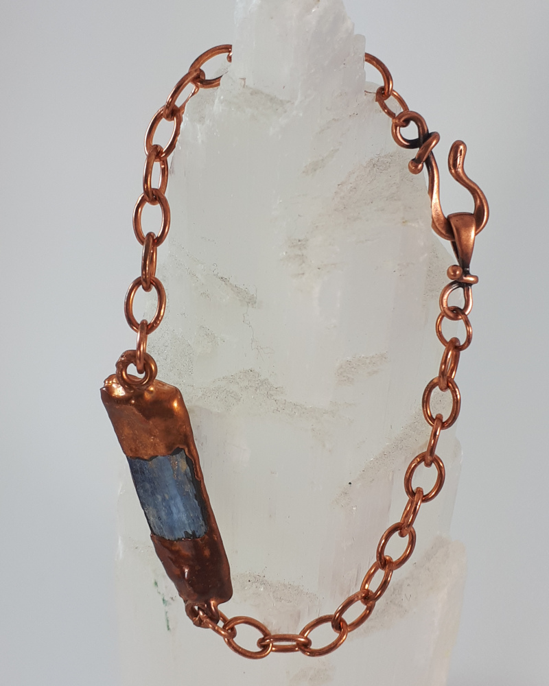 Blue Kyanite and copper bracelet