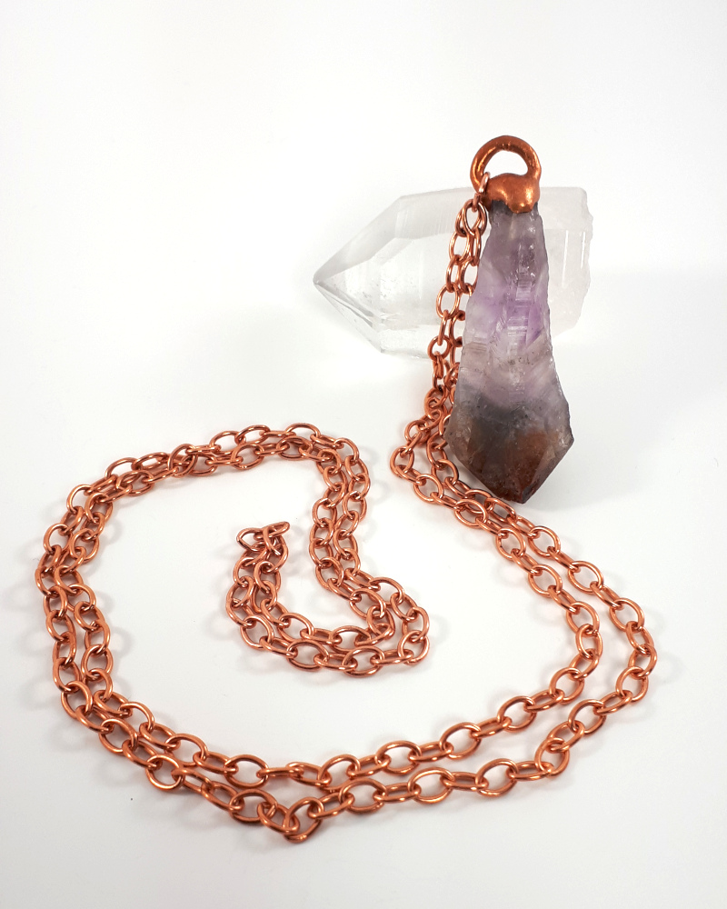 super seven crystal and copper necklace