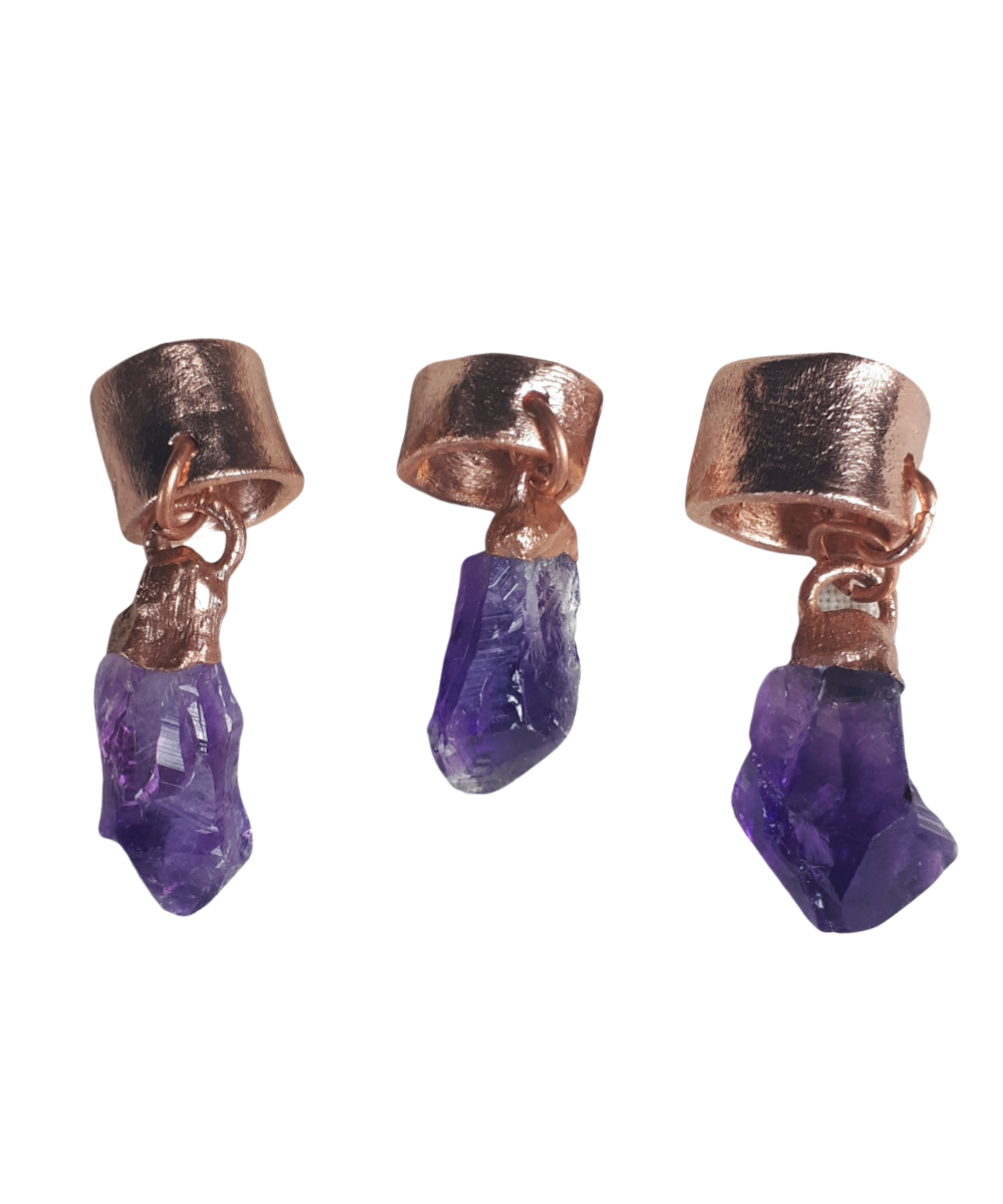 Blessed Locks Amethyst and Copper Hair Jewelry